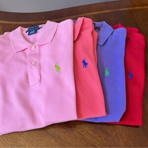 Ralph Lauren Women's XS Skinny Polo Shirts-Pink, Coral, Purple, Red (Choose One)
